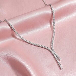 Eliot Danori Adjustable Pear Shape Cubic Zirconia Silver Tone Choker Necklace